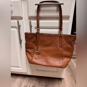 Michael Kors Brown Leather Tote Bag